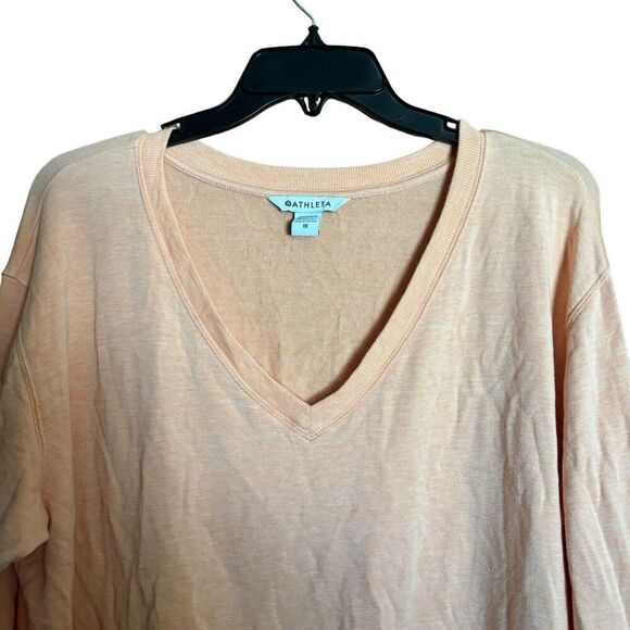 Athleta Sweatshirt Womens 1X Orange Scoop Neck Stretch Pullover Blouse - Picture 2 of 9